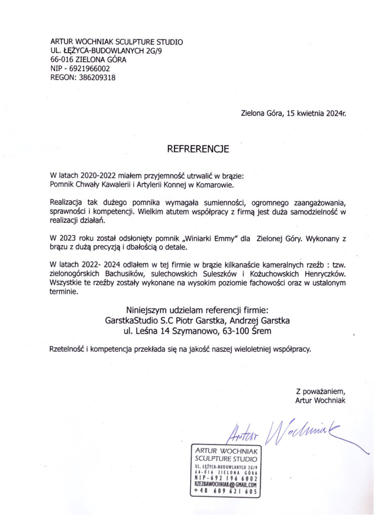 Referencje pomnik Winiarki, Bachusy Zielona Góra